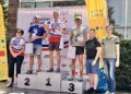 Stupne víťazov v polmaratóne mužov. Zdroj: Mesto Senica