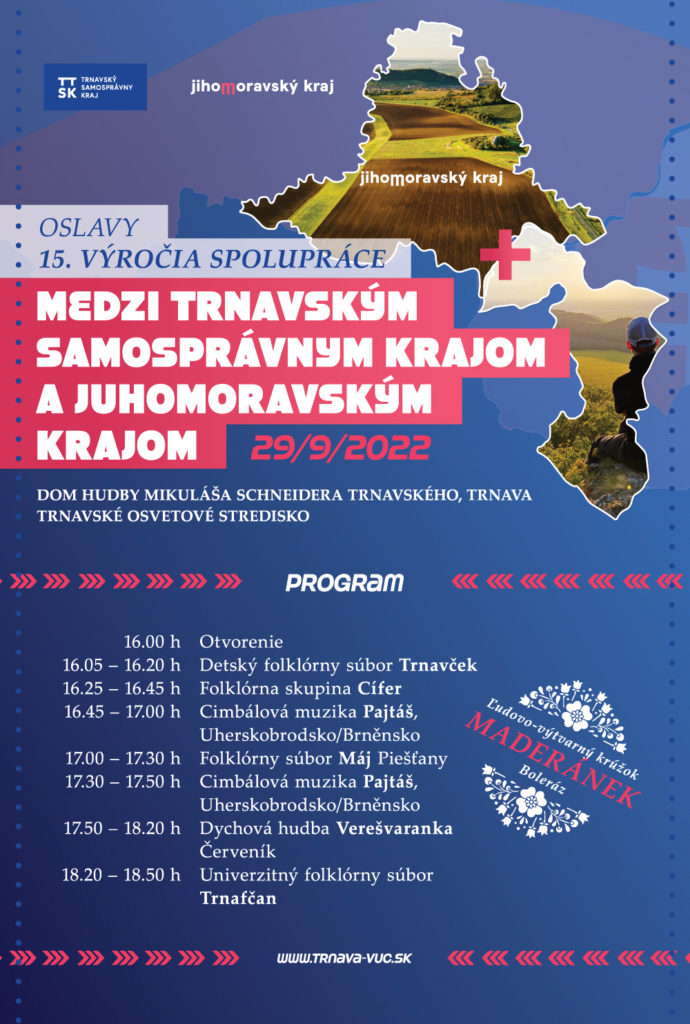 TTSK: Trnavský a Juhomoravský kraj oslávia 15. výročie svojej spolupráce celodenným programom