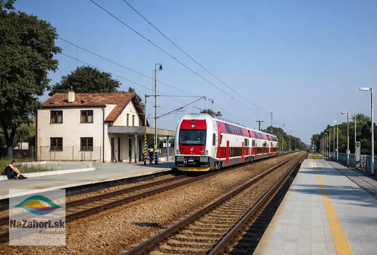 vlak a vlaková stanica na Záhorí