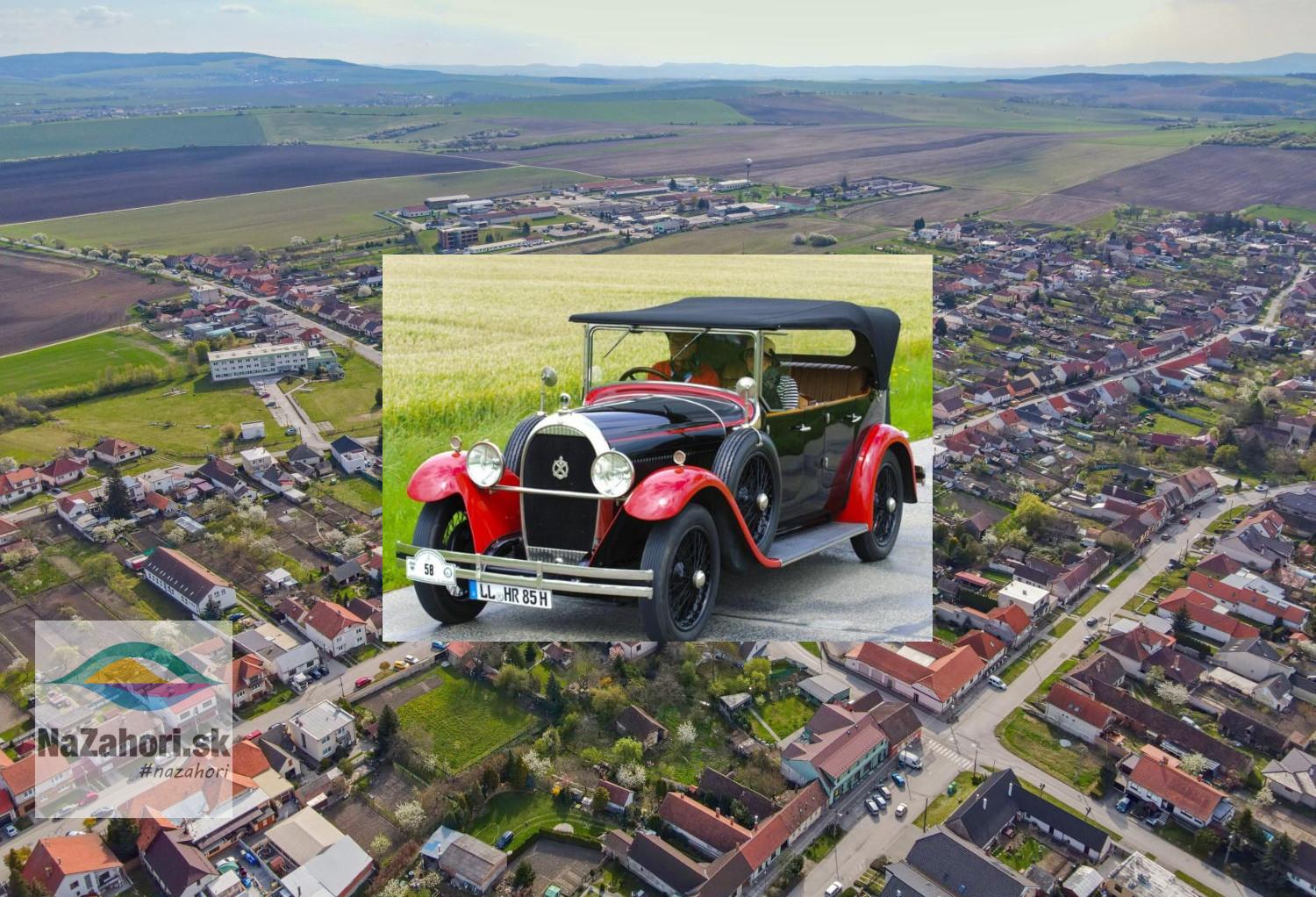 reprofoto mesto Gbely a historické vozidlo zdroj: Vlado Miček NaZáhorí